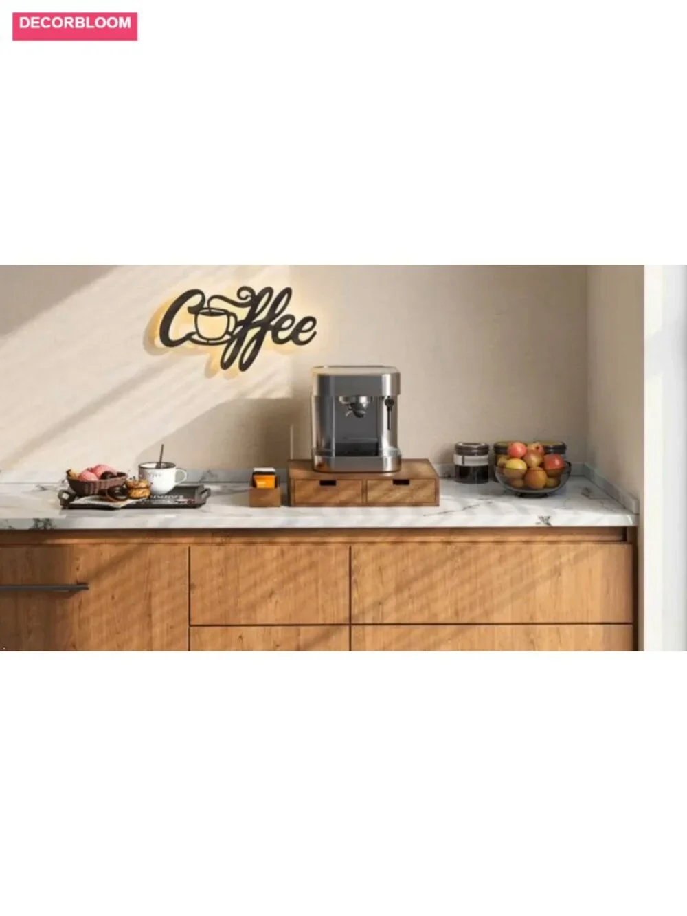 Coffee Pod Organizer with 2 Drawers, Removable Dividers, Holds 30 Pods, Bamboo